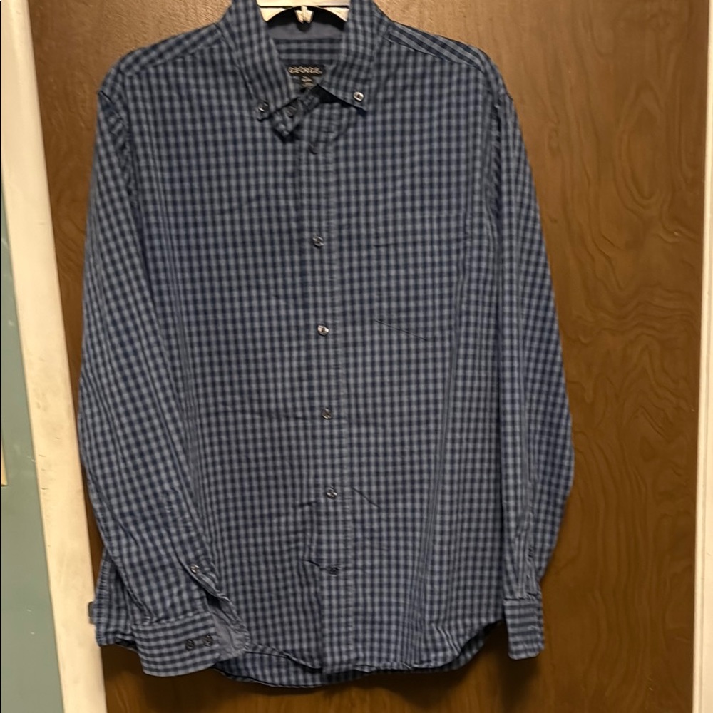 Men's George Blue Checkered Shirt size L